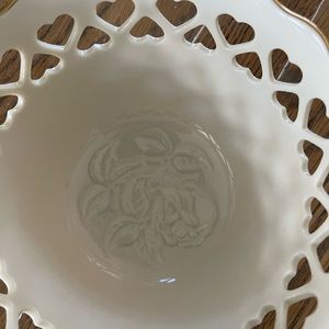 Lenox China Heart Bowl with Rose embossed center